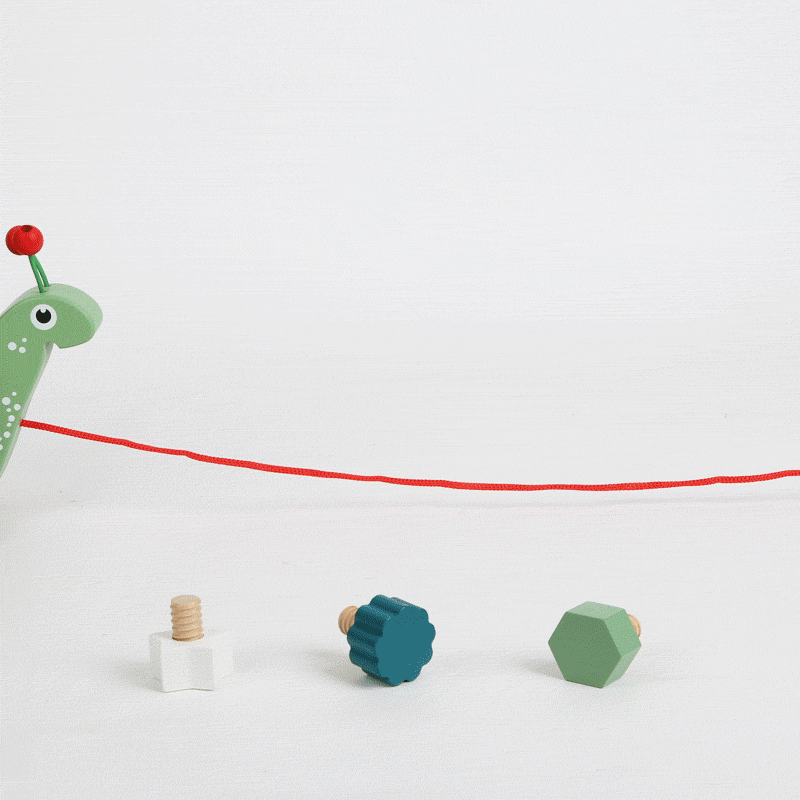small foot Personalisiert Nachzieh Super Schnecke aus Holz mit Bauklötzen Kinderspielzeug ab 1 Jahre