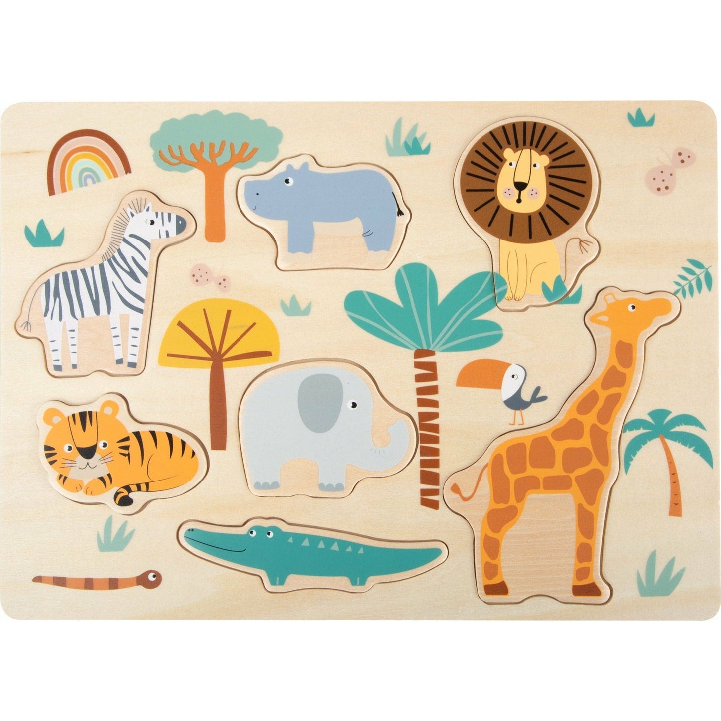 JETZT NEU Personalisiert gelasert Setzpuzzle Holz Wildtiere Löwe Zebra Puzzle für Kinder Holzspielzeug Steckpuzzle Maße: ca. 30 x 22 x 1 cm - Spielwaren - Personalisiert