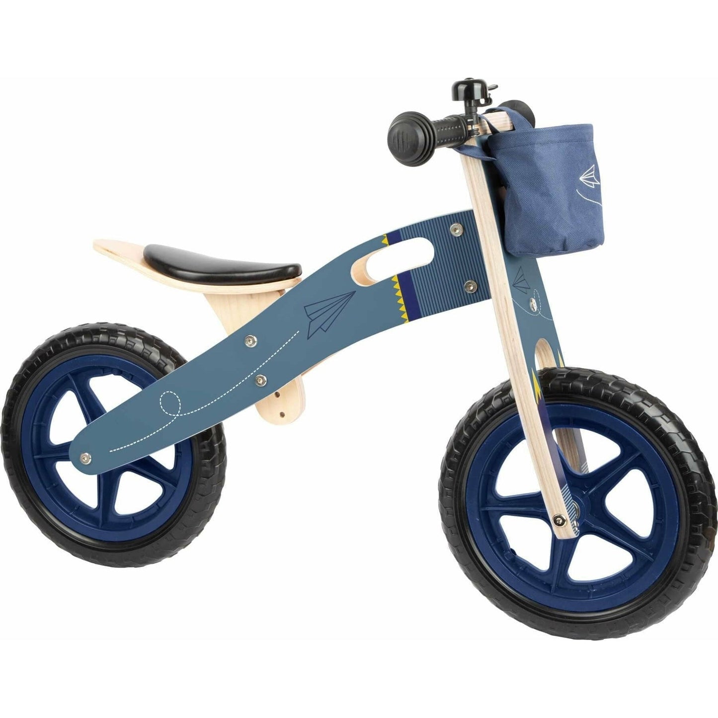 Laufrad Blau,(Name incl.) Kinder Rad, Holz Laufrad, Roller für Kinder Kinderspielzeug Tragegurt small foot - Spielwaren - Personalisiert