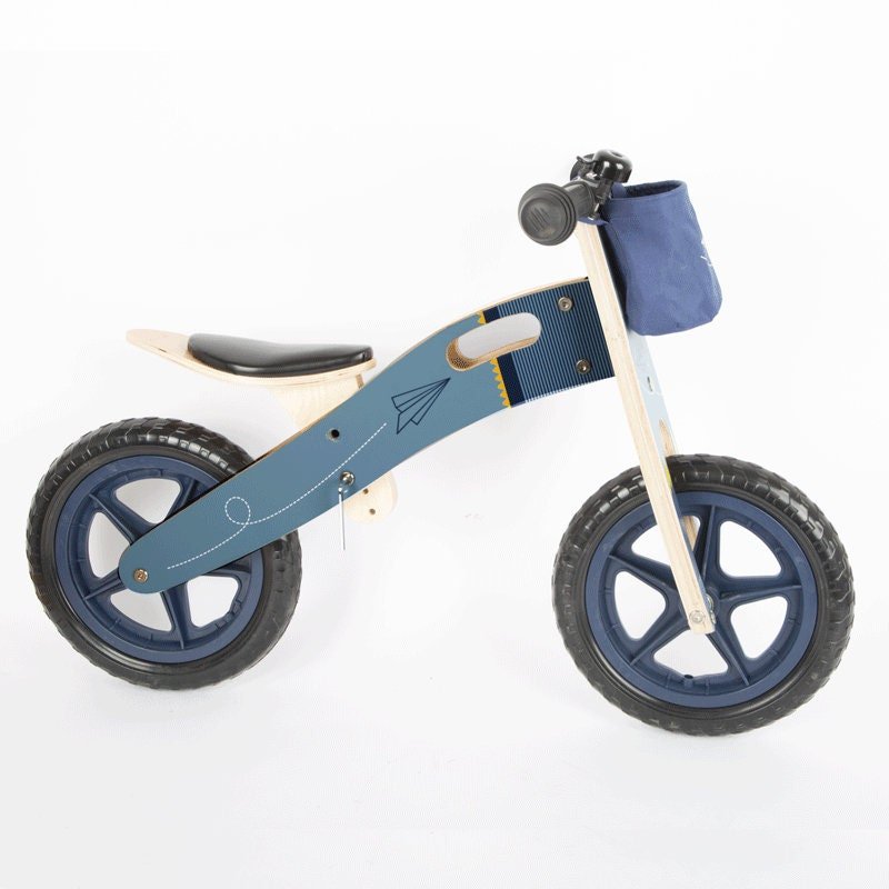 Laufrad Blau,(Name incl.) Kinder Rad, Holz Laufrad, Roller für Kinder Kinderspielzeug Tragegurt small foot - Spielwaren - Personalisiert