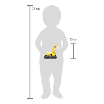 small foot Personalisierbar Schaufelbagger mit Kabine Holz ab 2 Jahren - Spielwaren - Personalisiert