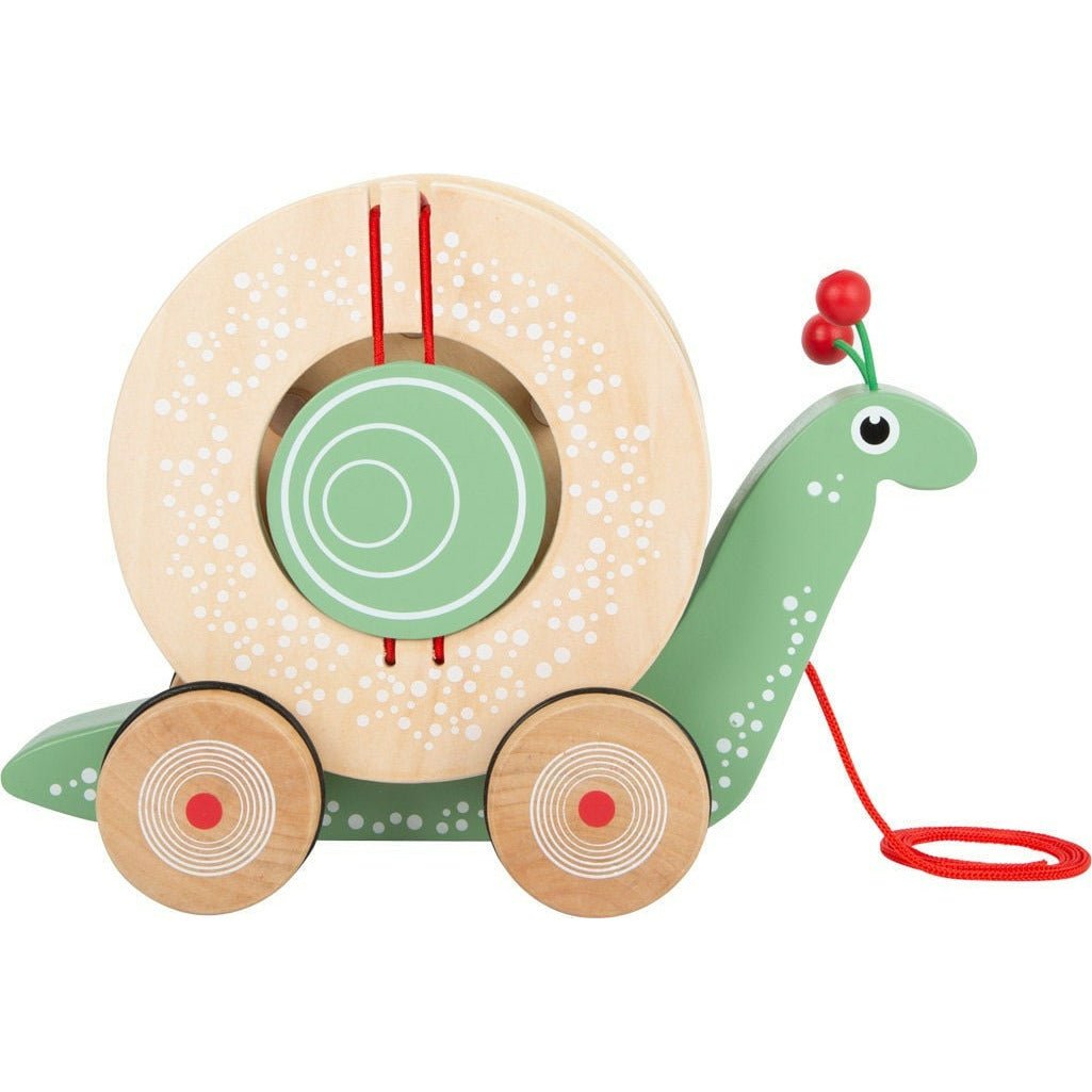 small foot Personalisiert Nachzieh Super Schnecke aus Holz mit Bauklötzen Kinderspielzeug ab 1 Jahre - Spielwaren - Personalisiert
