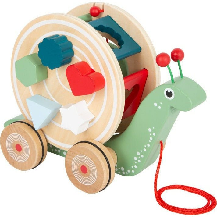 small foot Personalisiert Nachzieh Super Schnecke aus Holz mit Bauklötzen Kinderspielzeug ab 1 Jahre - Spielwaren - Personalisiert