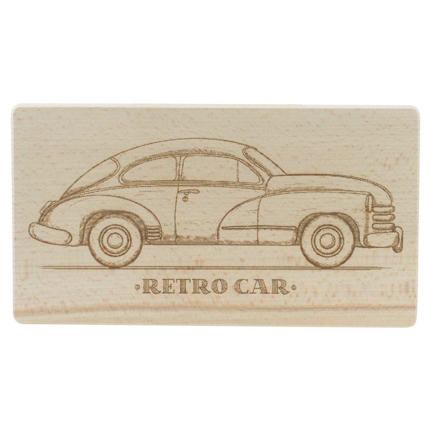 Frühstücksbrettchen Personalisierung Oldtimer mit Beschriftung Holz mit Name - Spielwaren - Personalisiert