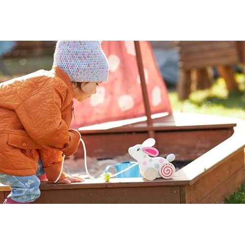 Goki 54897 – Ziehtier Hase aus Holz | Nachziehspielzeug ab 1 Jahr - Spielwaren - Personalisiert