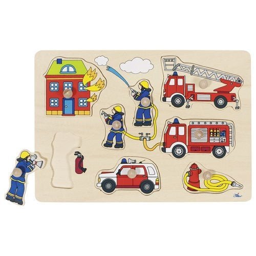 JETZT NEU Personalisiert gelasert Setzpuzzle Feuerwehr Holz Puzzle Kinder Puzzle 8 Teilig - Spielwaren - Personalisiert