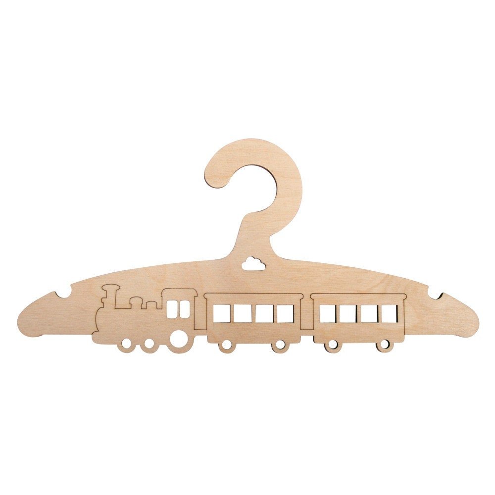 Kinder Personalisiert Kleiderbügel Holz Eisenbahn Kleiderbügel zum bemalen Basteln ca. 19,8x14cm Rayher - Spielwaren - Personalisiert
