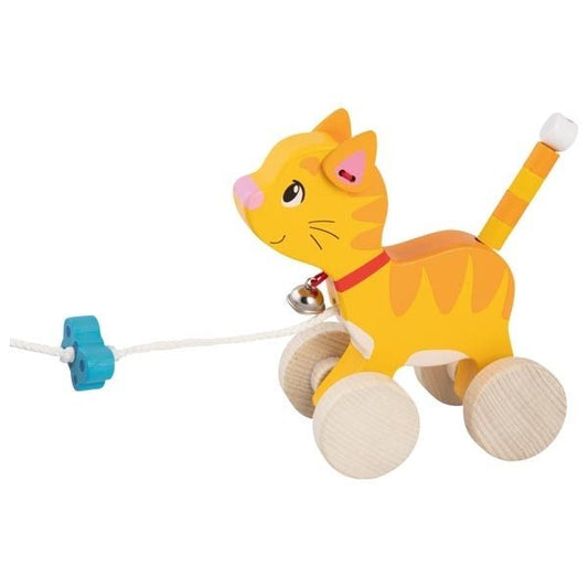 Personalisiert Nachziehe Spielzeug Katze aus Holz Ziehspielzeug Holzspielzeug Kinderspielzeug ab 1 Jahre Goki - Spielwaren - Personalisiert