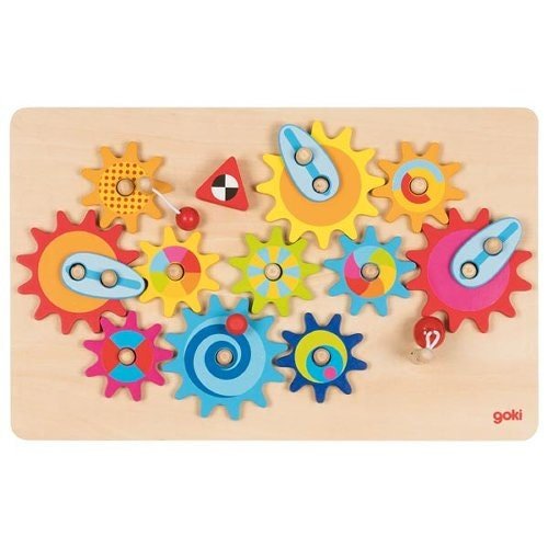 Personalisierte Zahnrad Bausatz XXXL Holzspielzeug ab 3 Jahren Kinderspielzeug zum Zahnradspiel Lernen Motorik Goki - Spielwaren - Personalisiert