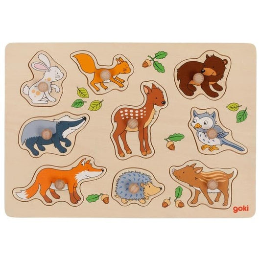 Personalisiertes Steckpuzzle Waldtiere Holz Ab 12 Monaten - Spielwaren - Personalisiert