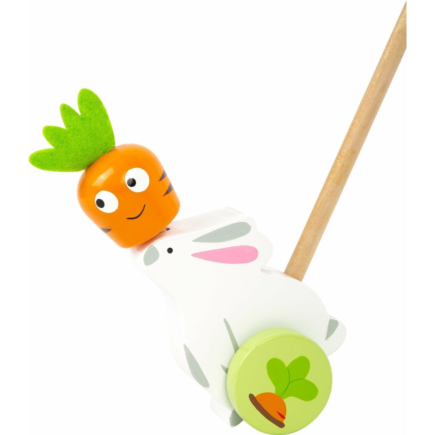 Schiebe Osterhase Hase mit Dreh Möhre Kinderspielzeug Holzspielzeug small foot Ab 18 Monaten zum Spielen Schiebe Spiel Holz - Spielwaren - Personalisiert