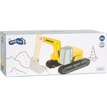 small foot Personalisierbar Schaufelbagger mit Kabine Holz ab 2 Jahren - Spielwaren - Personalisiert