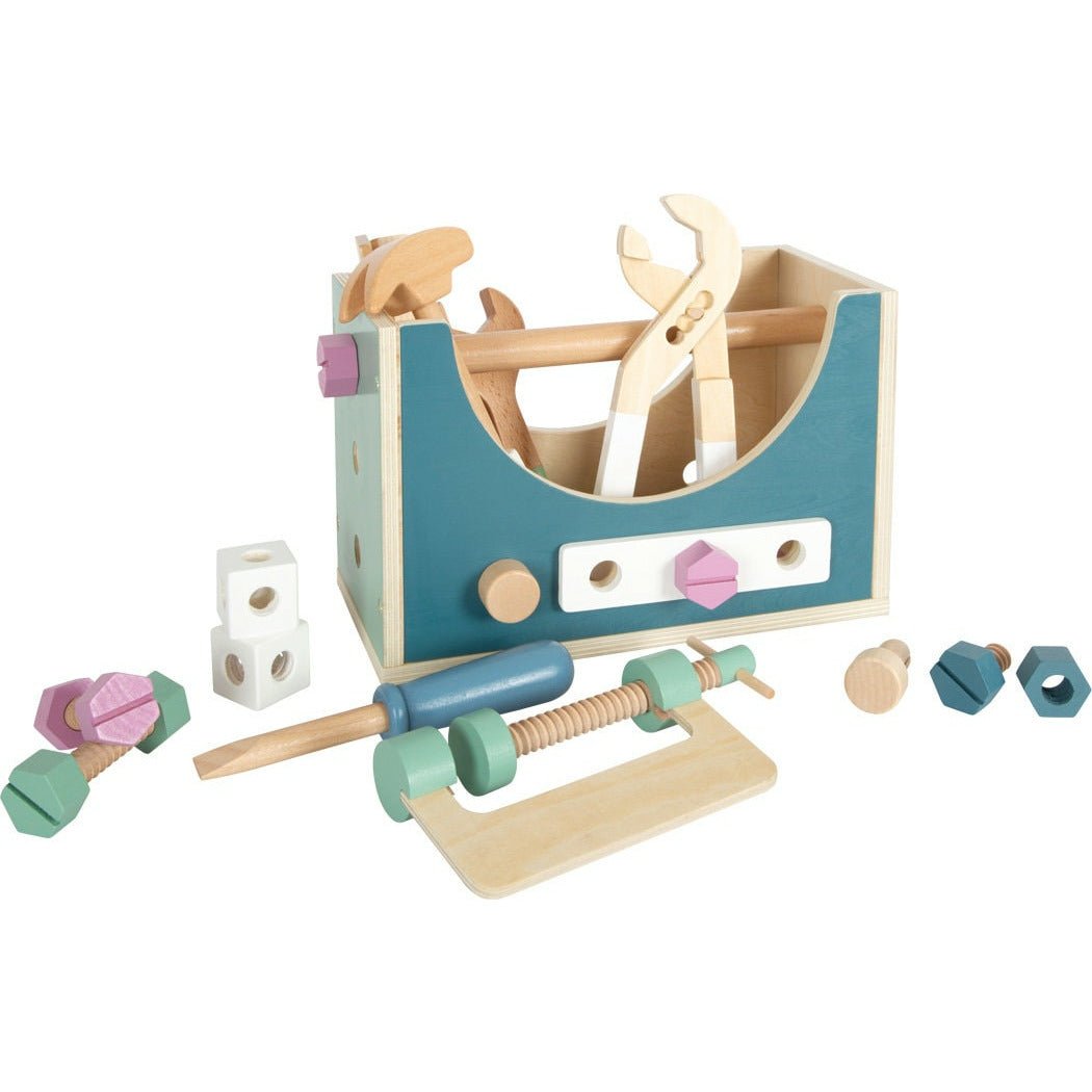 small foot Werkzeug Koffer Personalisiert Holz Holzspielzeug Pastell Ab 3 Jahren - Spielwaren - Personalisiert