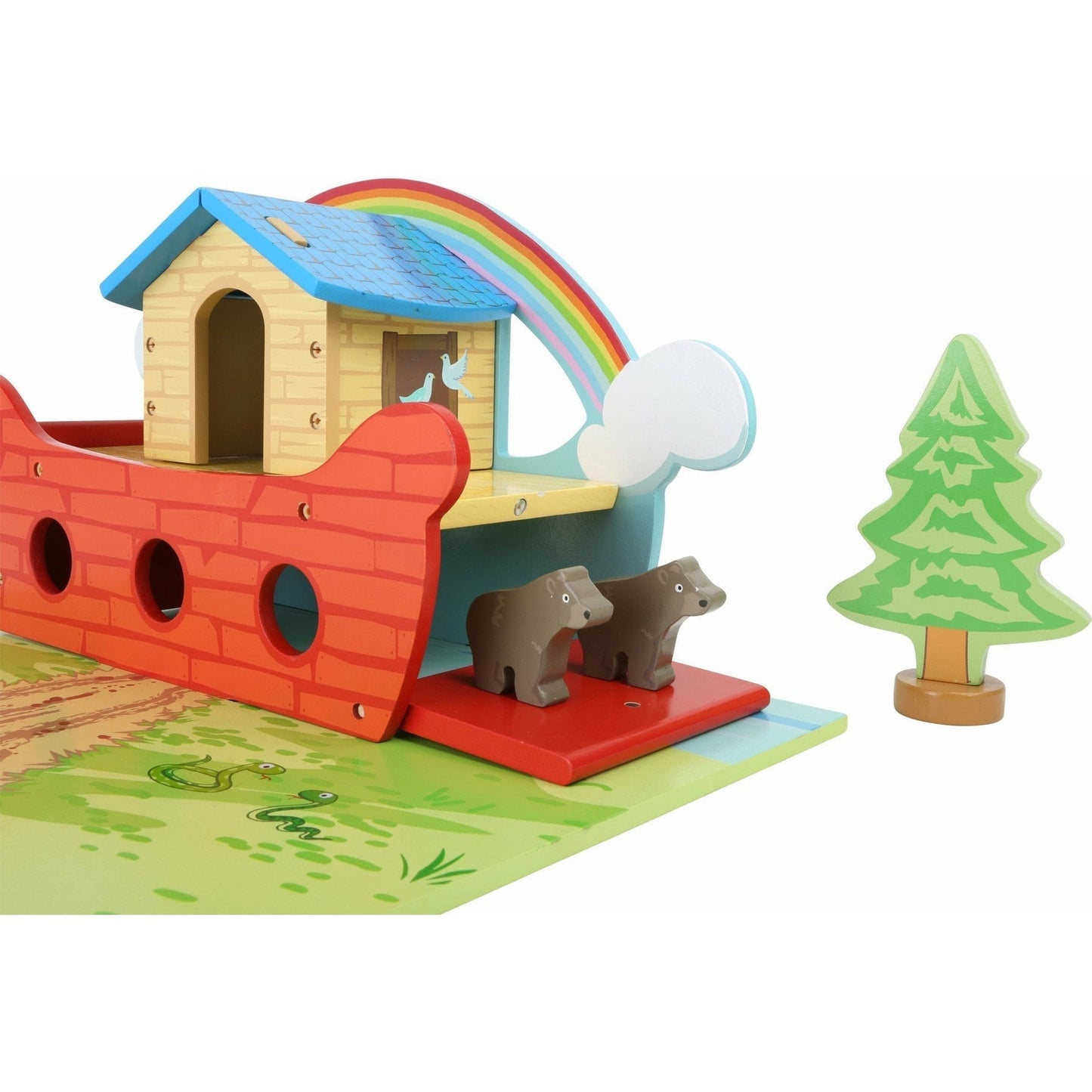 Spielset Arche Noah PERSONALISIERT aus Holz, Taufgeschenk Schiff Spielzeug, Tier Welt, Holzspielzeug 20 Teiliges Set ab 3 Jahren small foot - Spielwaren - Personalisiert